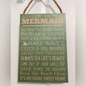 SoHa Living Mermaid Hanging Wood Plaque